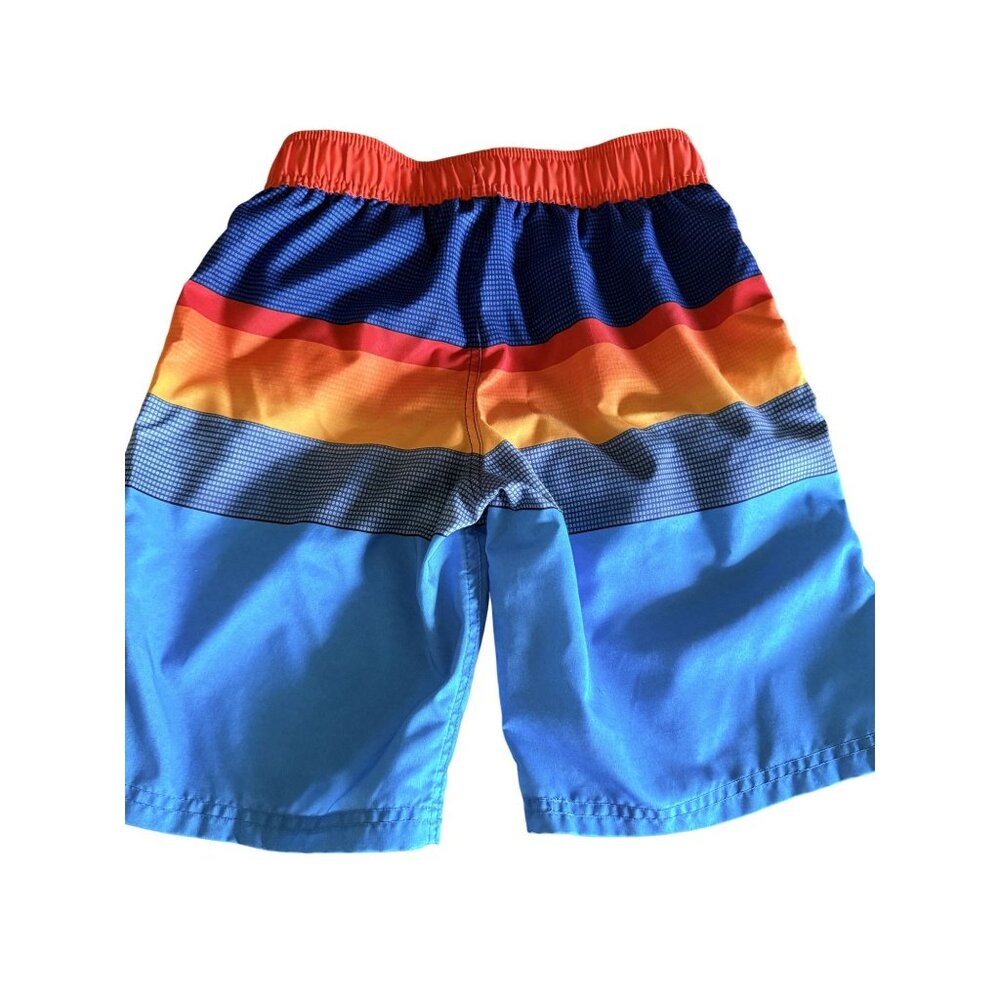Gerry Youth Striped Color Block Board Shorts Swim Trunks With Liner 10/12